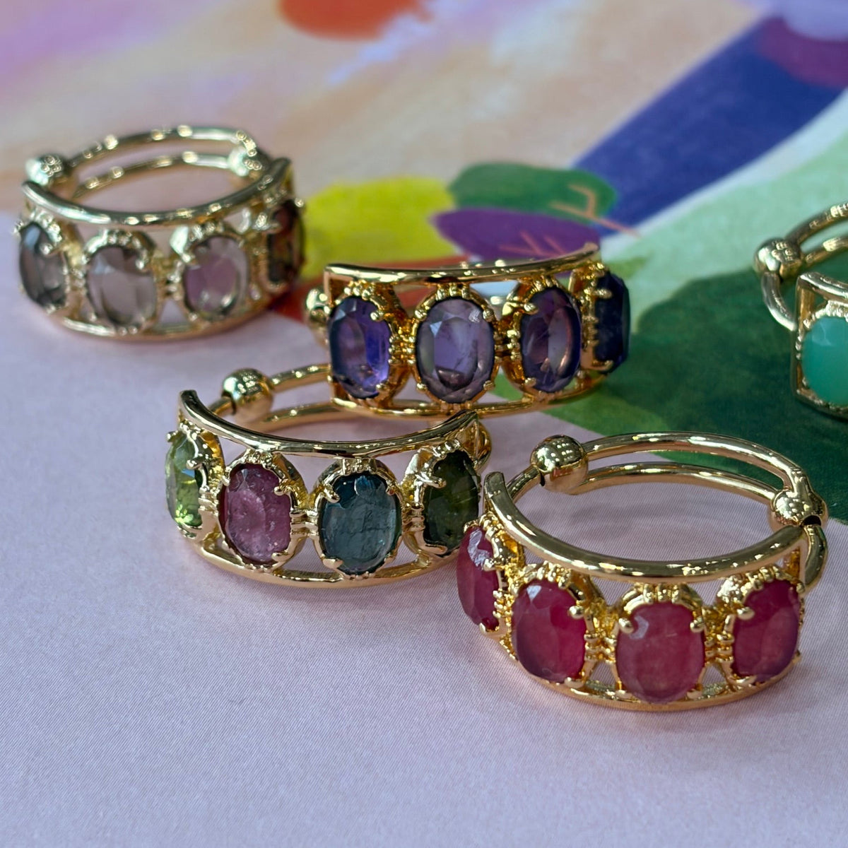 N° 761 - Bague serties 4 pierres ovales