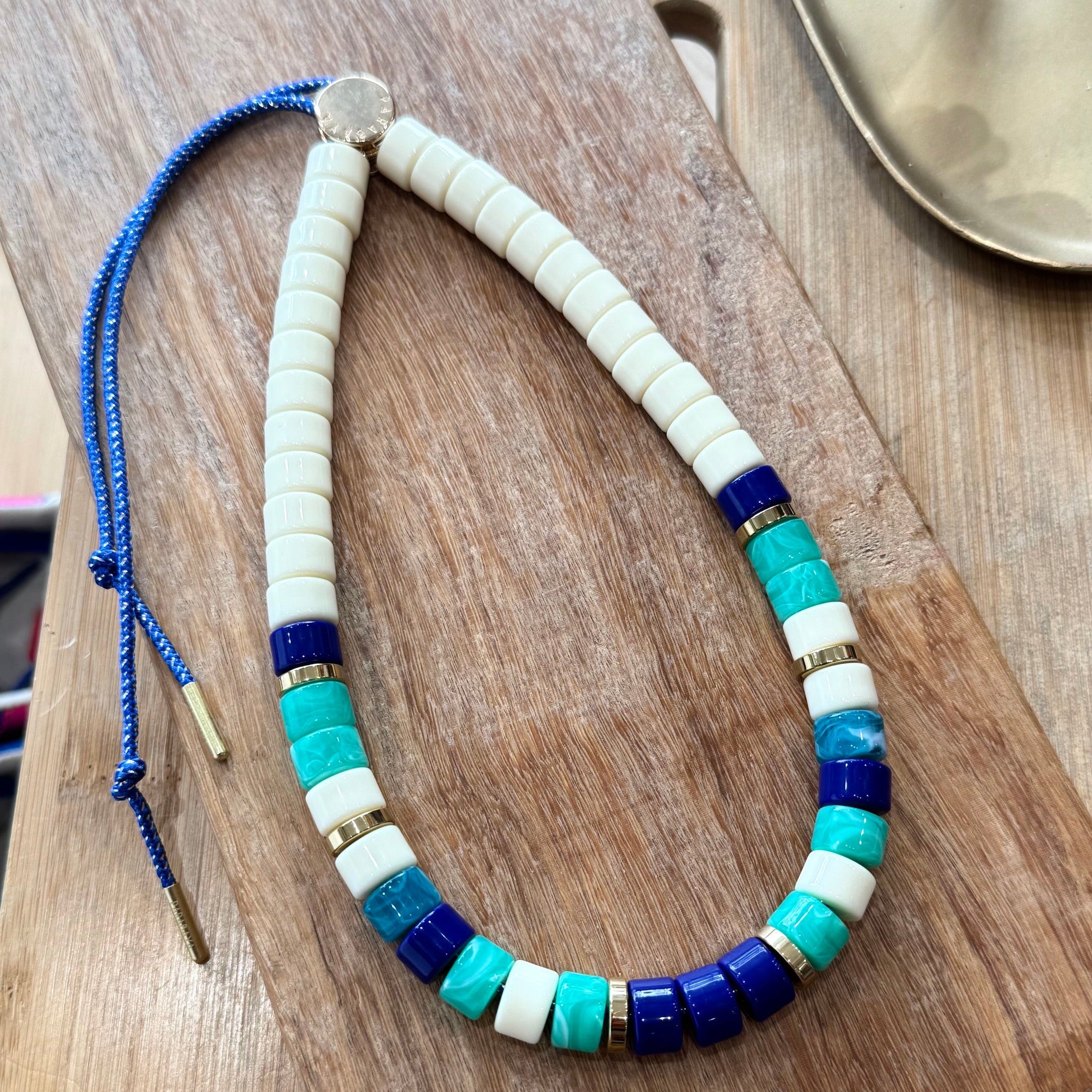 Collier Praia - Azul - Ivoire