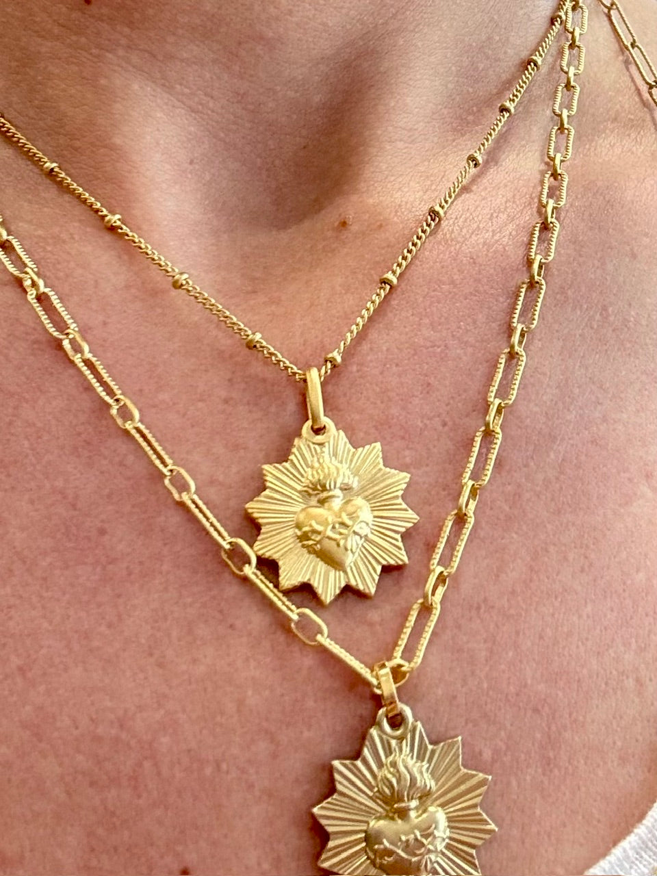 Médaille Sacré Coeur - Doré à l'or fin