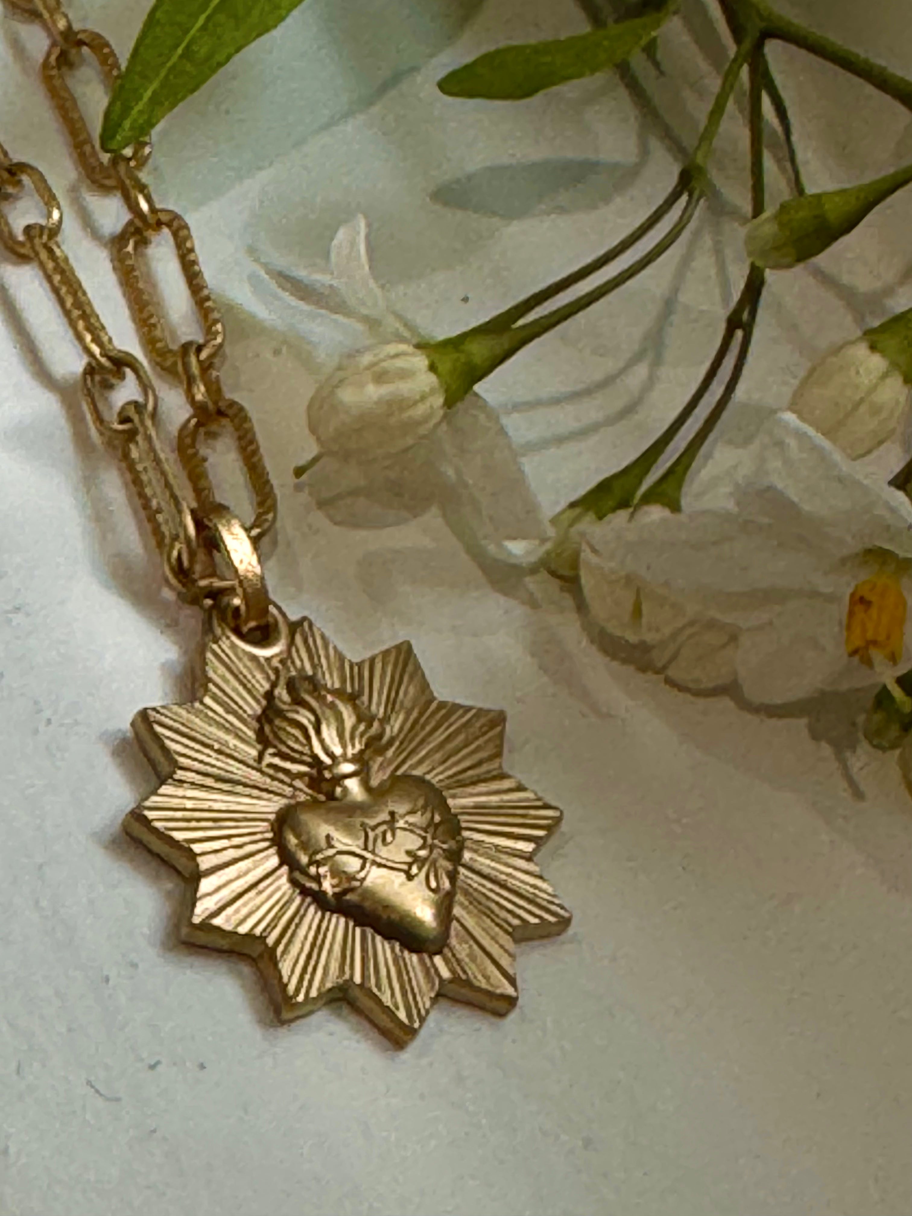 Médaille Sacré Coeur - Doré à l'or fin