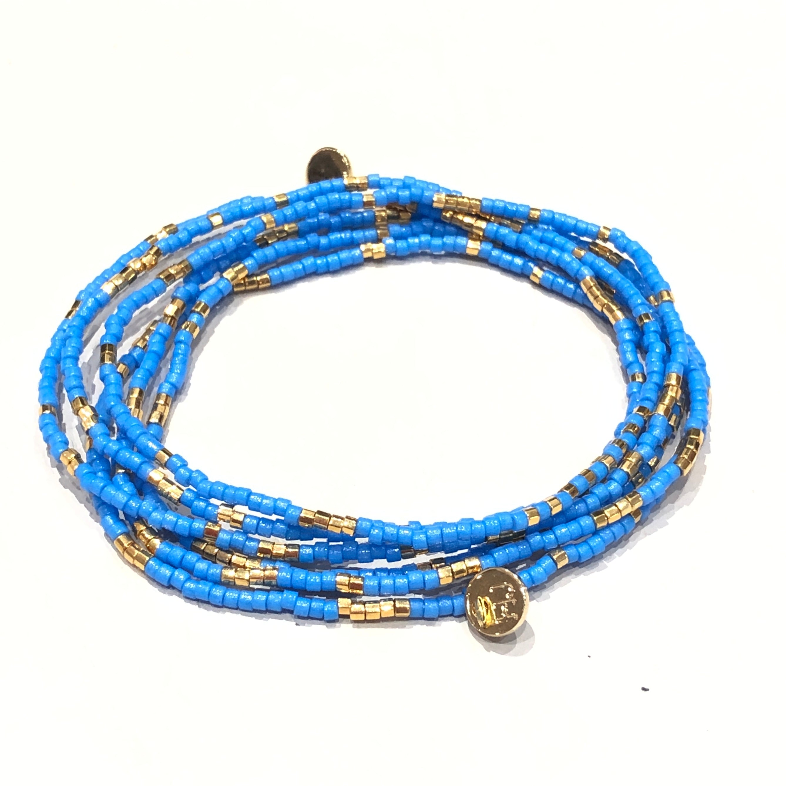 Bracelet Zebra - Bleu - Corail