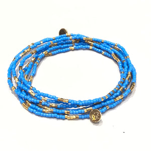 Bracelet Zebra - Bleu - Corail