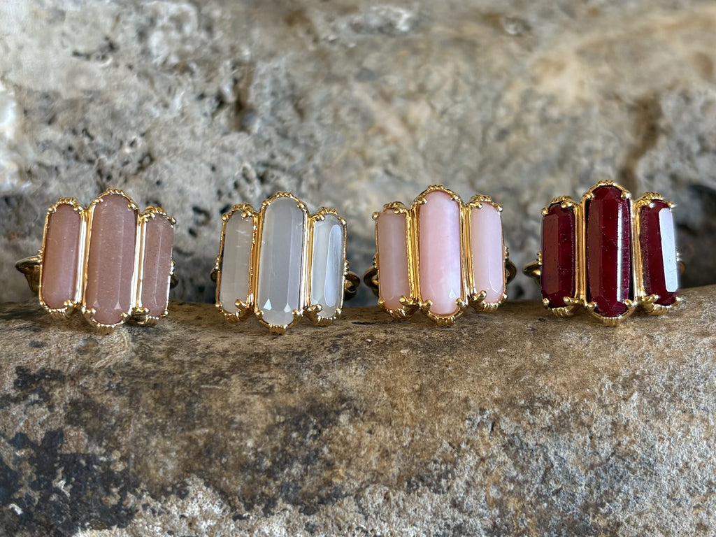 N°674 Alice - Bague trois barrettes serties (grand modèle)