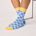 KRO12 - Chaussettes en coton peigné à carreaux - Riverside - Homme