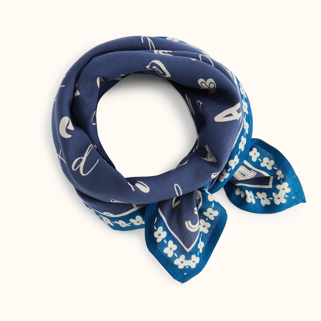 Grand Foulard Apaches Latika - ABCD - Indigo