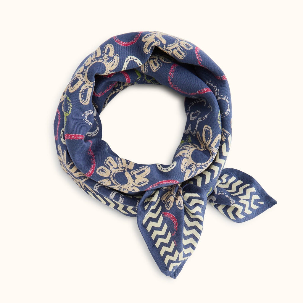 Grand Foulard Apaches Latika - Ardoise - Indigo