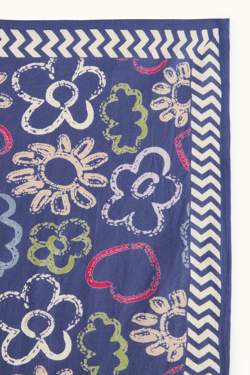 Grand Foulard Apaches Latika - Ardoise - Indigo