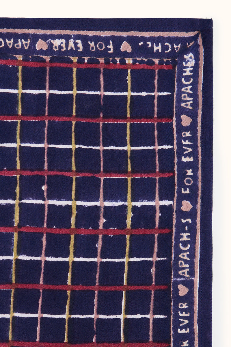 Grand Foulard Apaches Latika - Cahier - Indigo