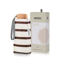 Lazare - Mini parapluie rayé caramel « marinière » – micro & solide