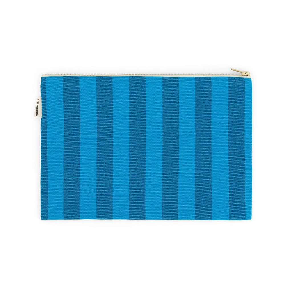 Lili - Grande Pochette rayures Tahitian / Turquoise