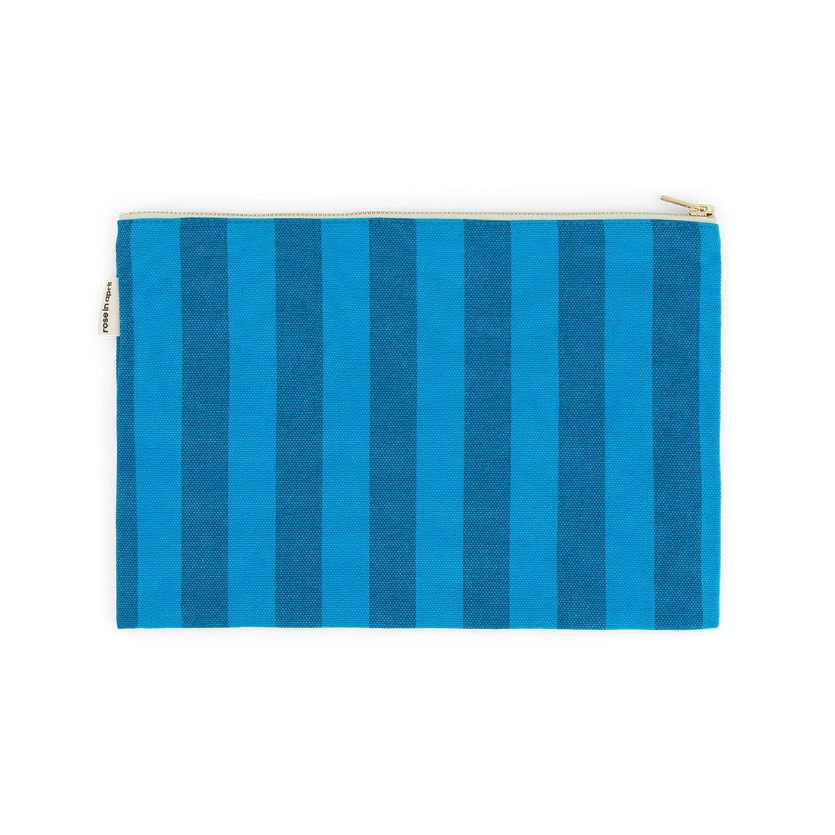 Lili - Grande Pochette rayures Tahitian / Turquoise