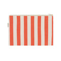 Lili - Grande Pochette rayures Greige / Tomato