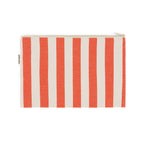 Lili - Grande Pochette rayures Greige / Tomato