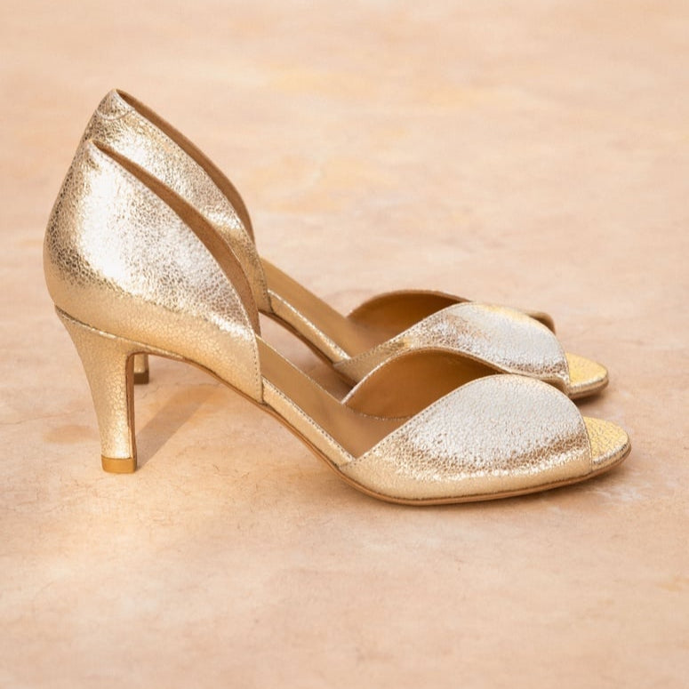 Liz - Or Champagne Cuir Lamé