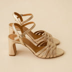 Loren - Champagne Irisé cuir Lamé