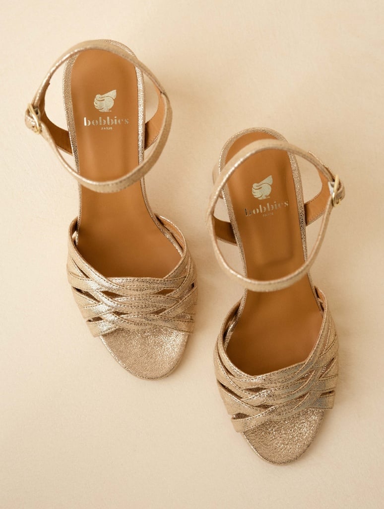 Loren - Champagne Irisé cuir Lamé