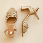Loren - Champagne Irisé cuir Lamé