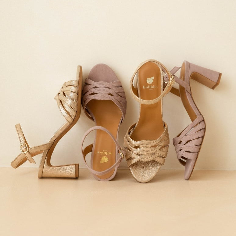 Loren - Champagne Irisé cuir Lamé
