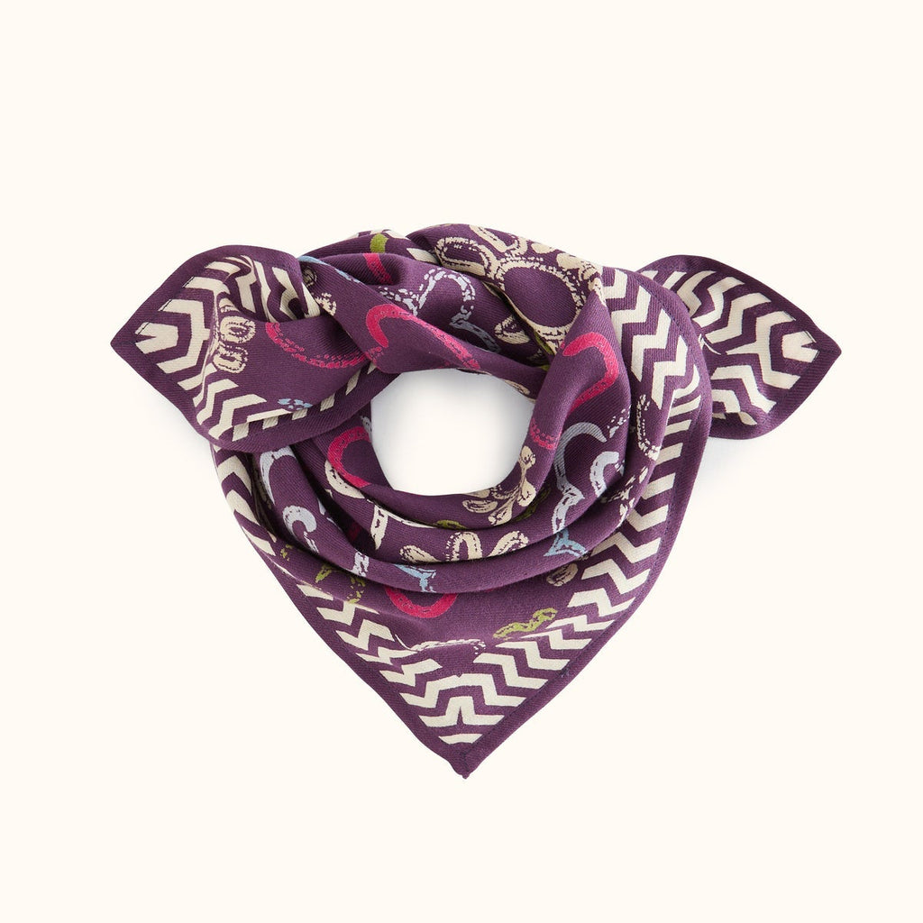 Petit Foulard Apaches Manika - Ardoise - Taffeta