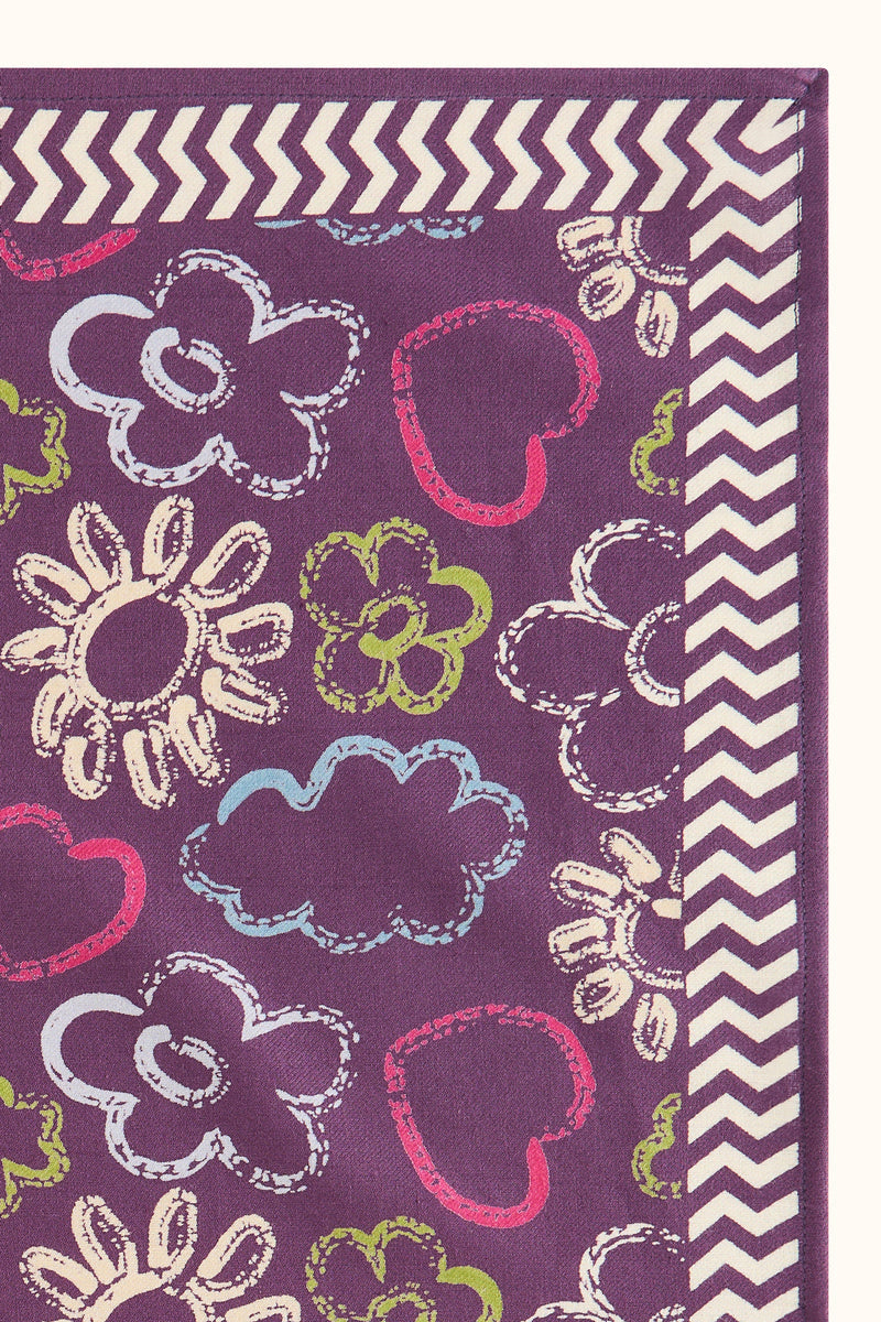 Petit Foulard Apaches Manika - Ardoise - Taffeta