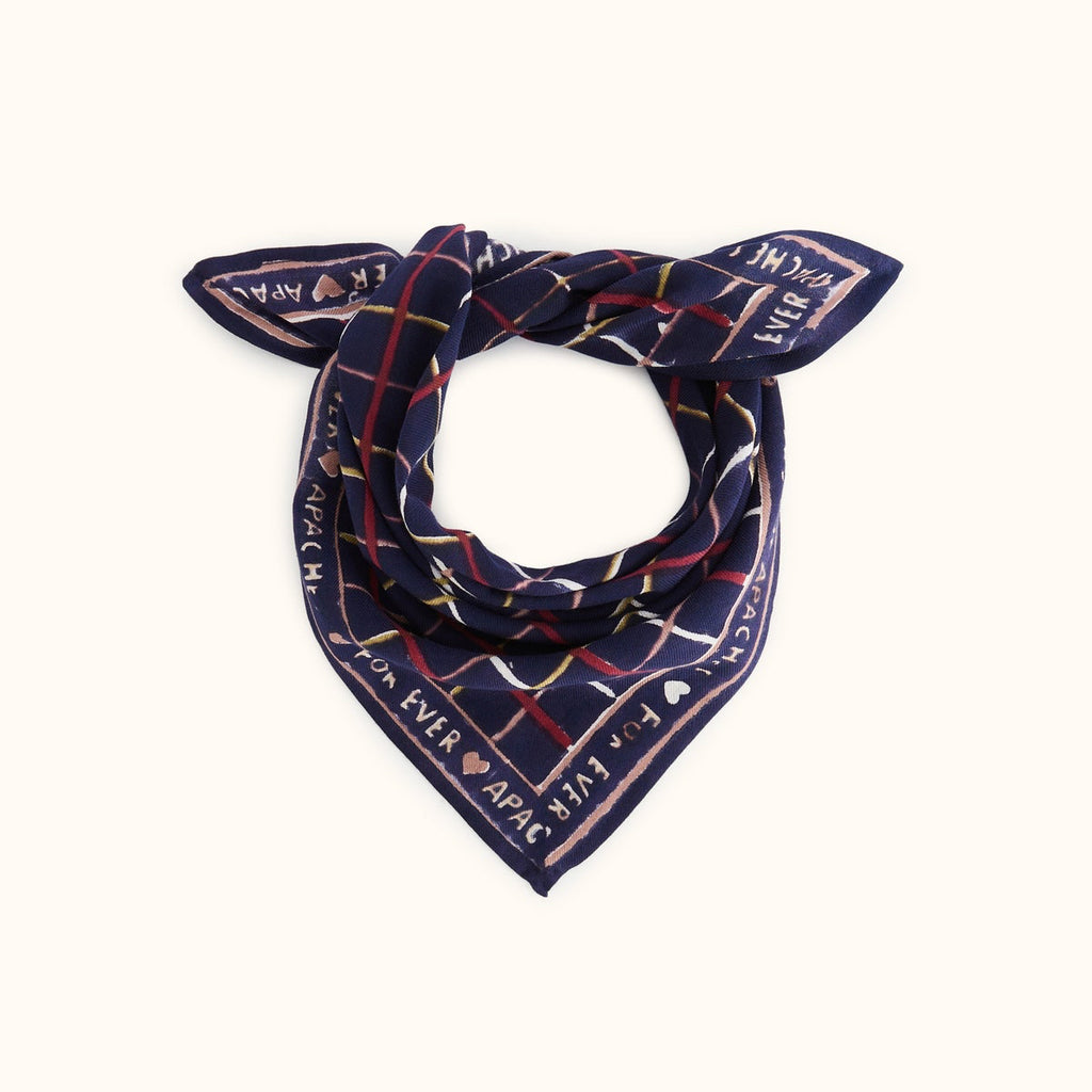 Petit Foulard Apaches Manika - Cahier - Indigo