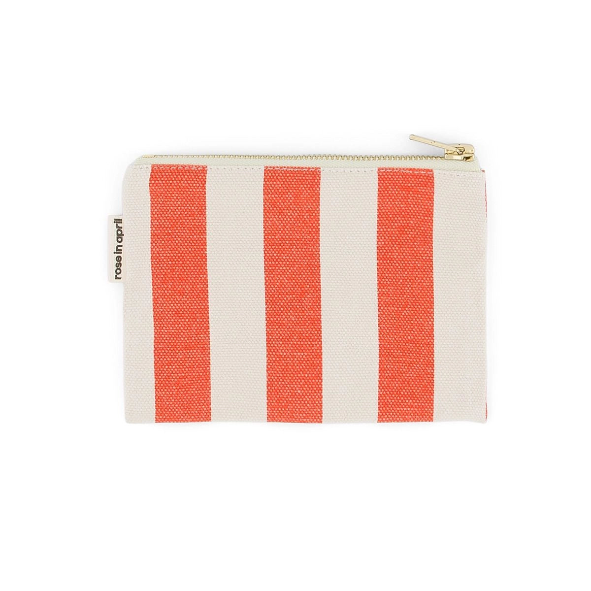 Porte-Monnaie Marie - Rayure Greige / tomato