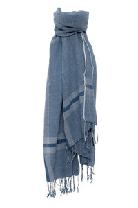 Maxence - Echarpe en laine bleu