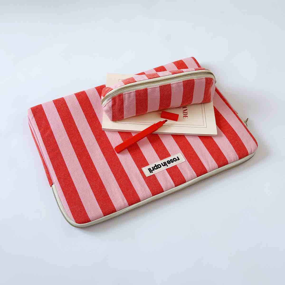 Housse Ordinateur "15&16" Maya - Rayé tomato / candy