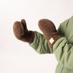 MOS03 - Moufles sherpa en polaire - Marron foncé