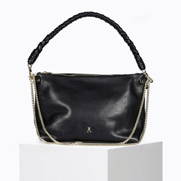 Sac Mallow Twist - Calf Leather Grainé Noir