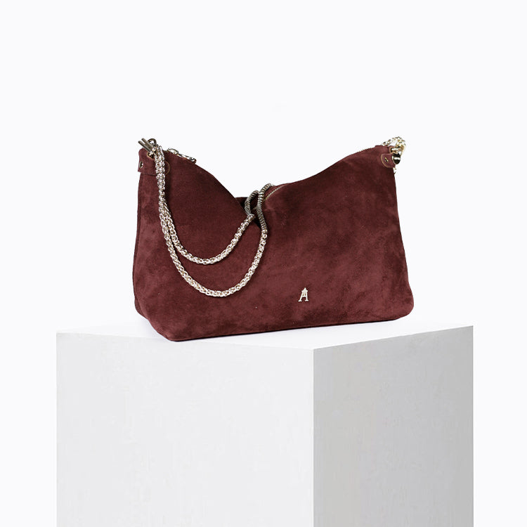 Mallow - Goat leather - Suede Burgundy
