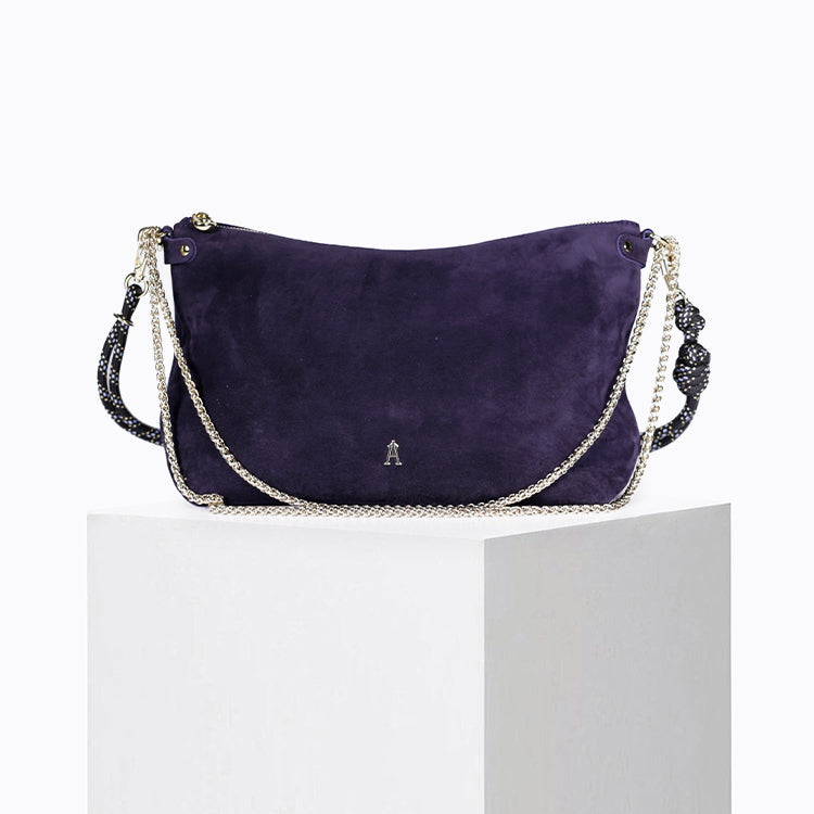 Mallow - Goat leather - Suede Marine