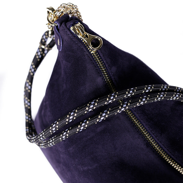 Mallow - Goat leather - Suede Marine