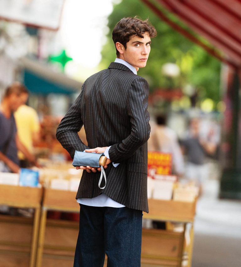 Victor - Mini parapluie bleu-gris – micro & solide