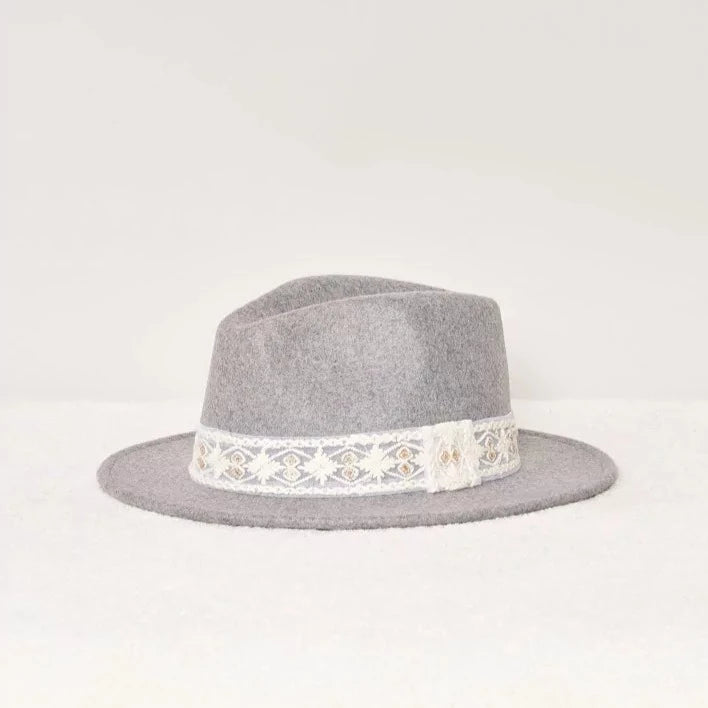 Jim Gris géométrique - chapeau en laine