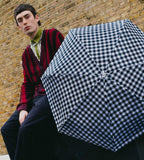 Kensington - Mini parapluie carreaux vichy noir – micro & solide