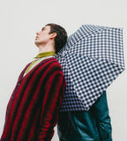 Kensington - Mini parapluie carreaux vichy noir – micro & solide