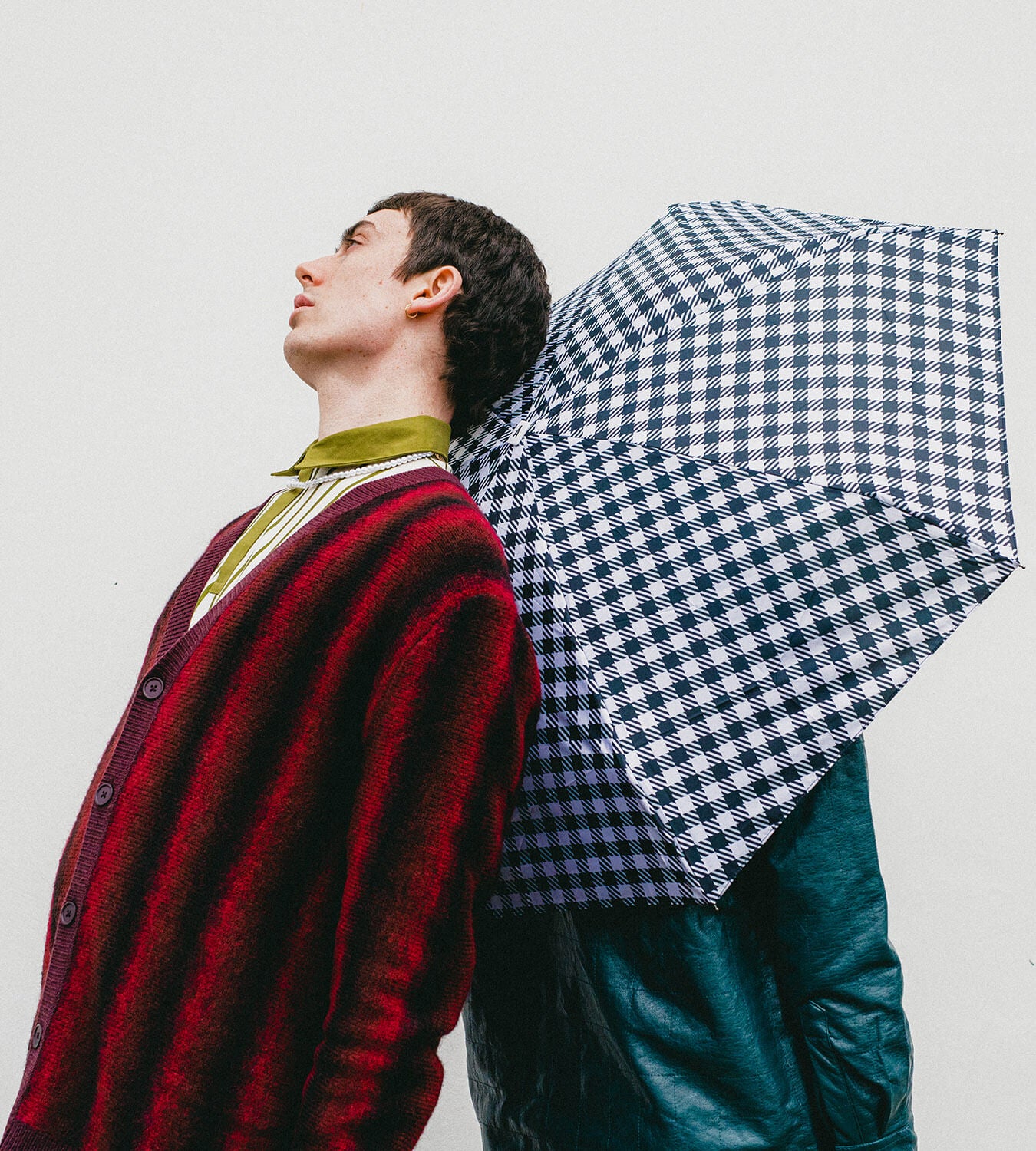 Kensington - Mini parapluie carreaux vichy noir – micro & solide