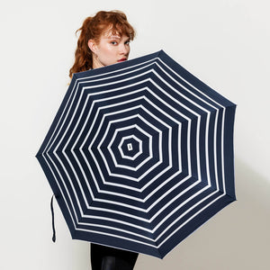 Pablo - Mini parapluie bleu marine rayures blanches "marinière" - micro & solide