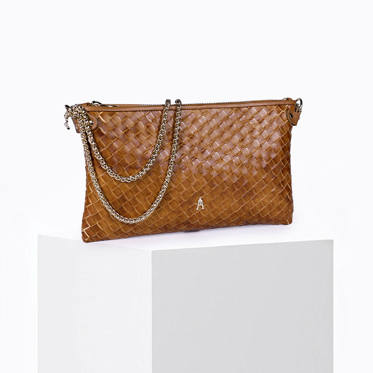 Sac Pilow tressé - Patine Caramel