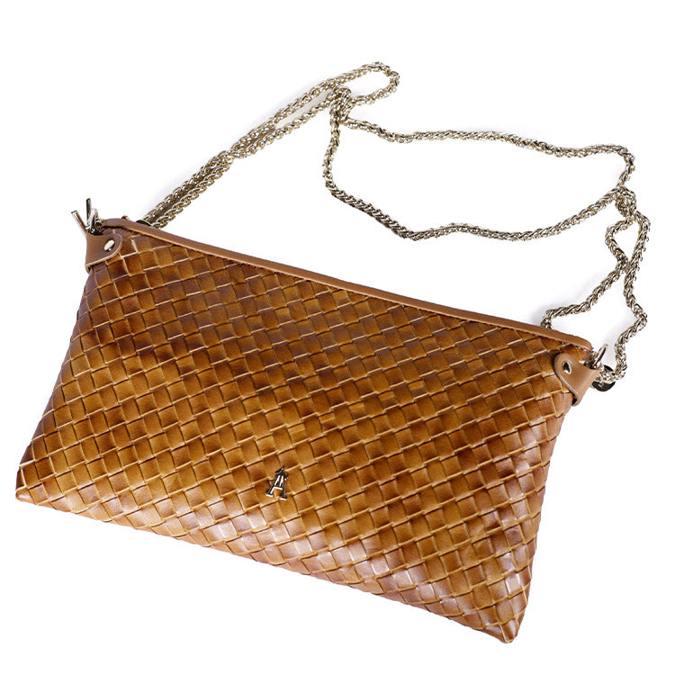 Sac Pilow tressé - Patine Caramel