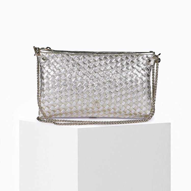 Sac Pilow tressé - Argent Or