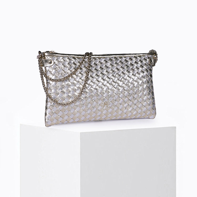 Sac Pilow tressé - Argent Or