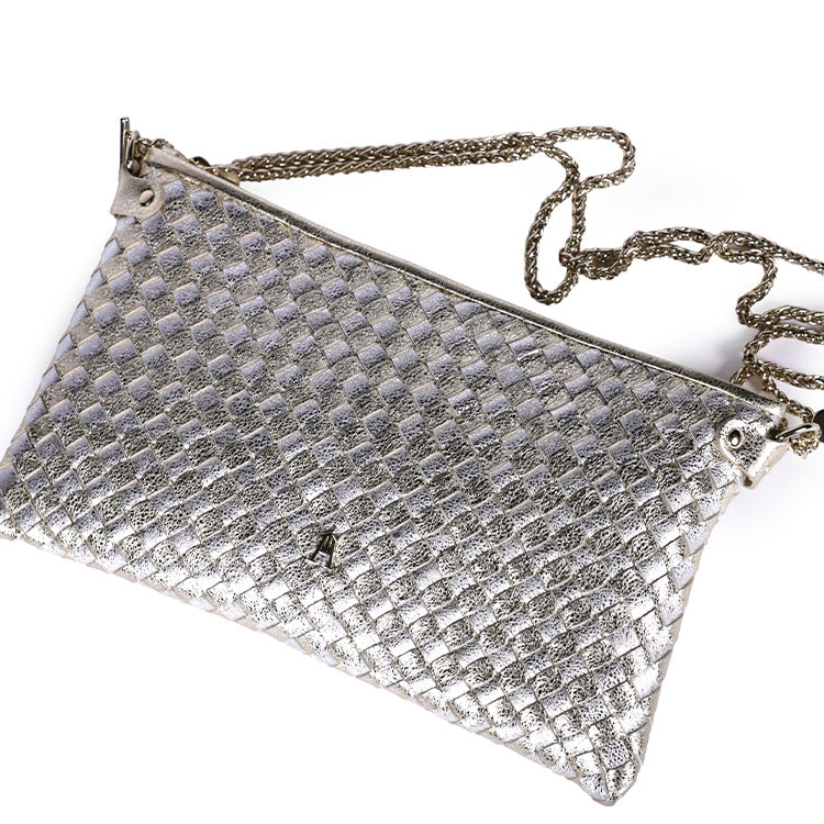 Sac Pilow tressé - Argent Or