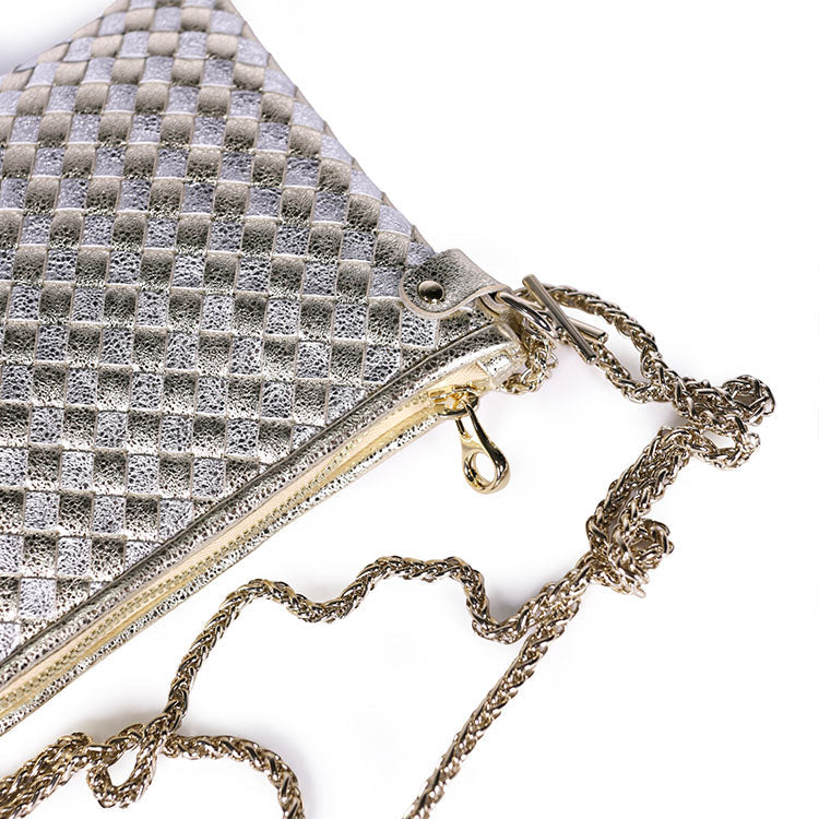 Sac Pilow tressé - Argent Or