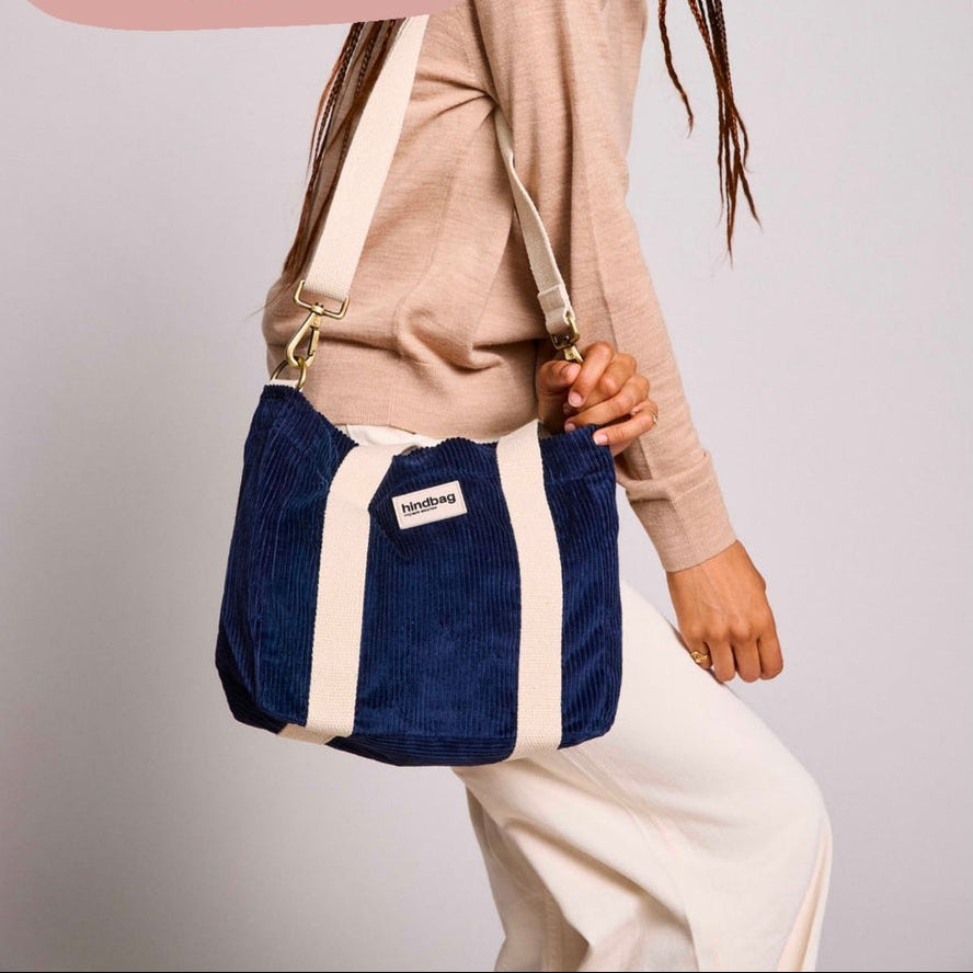 Mini cabas Louise - Velours Marine