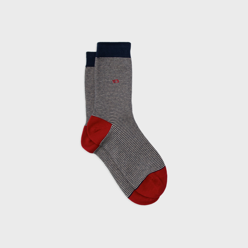 RA07 Chaussette Coton Rayée  - Homme