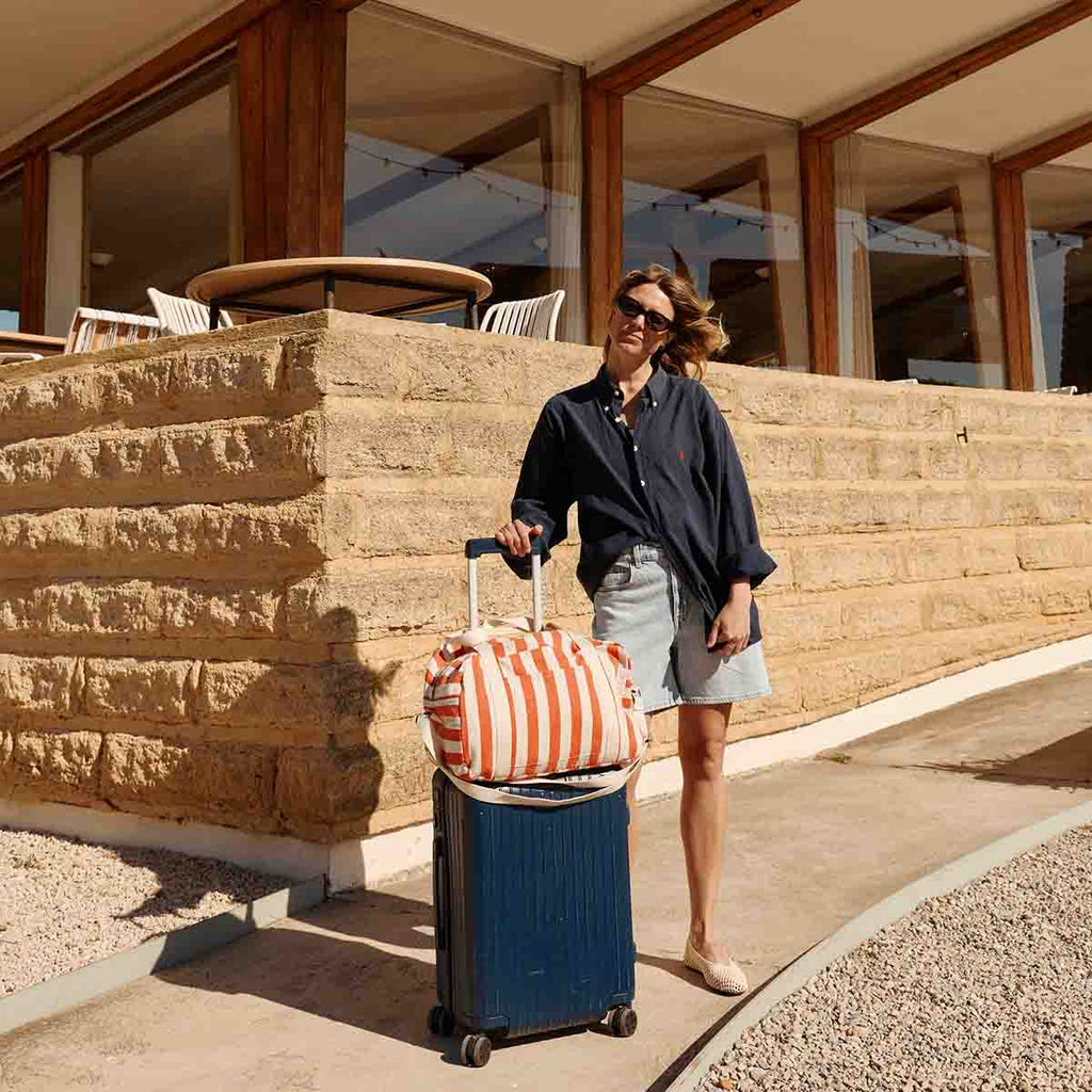 Sac Week-end  Raphael - Rayures Greige Tomato
