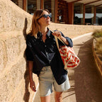 Sac Week-end  Raphael - Rayures Greige Tomato