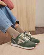 ELM - Baskets kaki et dorée